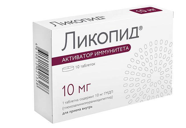 Изображение товара Ликопид таб 10мг No10 - иммуномодулятор для лечения иммунодефицитных состояний
