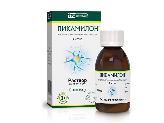 Изображение товара Пикамилон р-р д/вн.прим. 4мг/мл 100мл фл /фармстандарт/ (Никотиноил гамма-аминомасляная кислота)