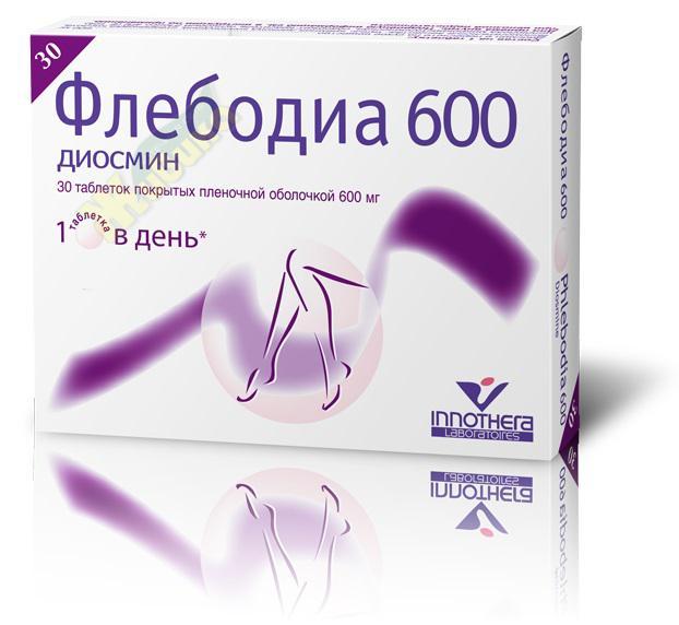 Изображение товара Флебодиа 600мг №30 таблетки для лечения вен и лимфовенозной недостаточности