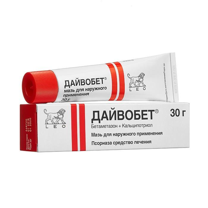 Изображение товара Дайвобет мазь 30 г с бетаметазоном и кальципотриолом для лечения псориаза