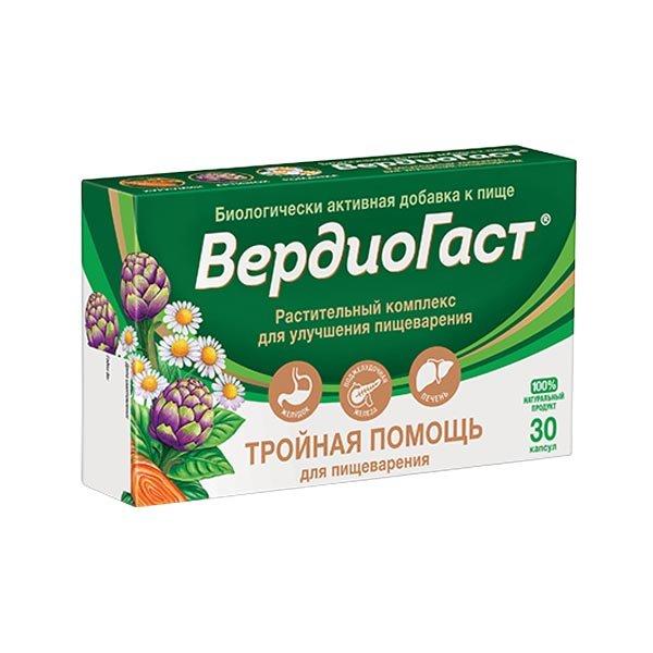 Изображение товара ВЕРДИОГАСТ Растительный комплекс для улучшения пищеварения 30 капсул