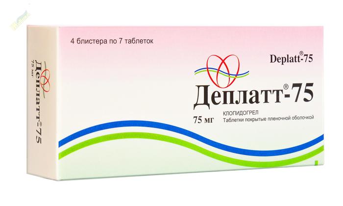 Изображение товара Деплатт-75 таблетки покрытые пленочной оболочкой 75 мг №28 для профилактики тромбообразования