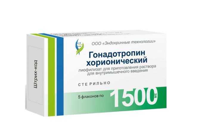 Изображение товара Гонадотропин хорионический лиофилизированный 1500МЕ, 5 флаконов для инъекций