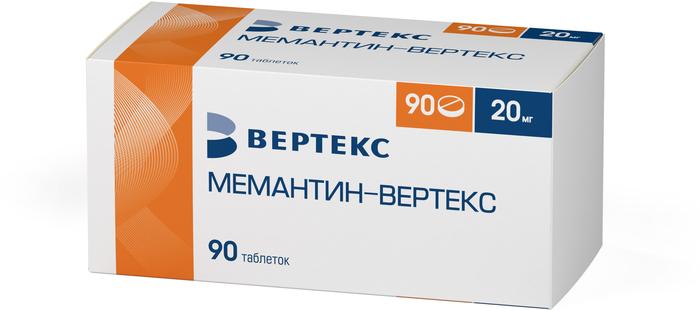 Изображение товара Мемантин-вертекс таблетки 20мг №90 для лечения деменции и Альцгеймера