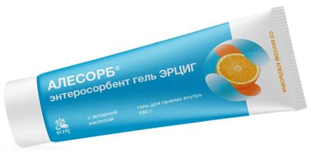 Изображение товара АЛЕСОРБ Энтеросорбент гель Эрциг с янтарной кислотой апельсин 180г