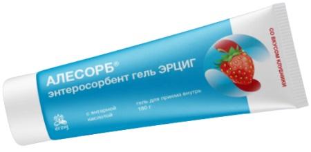 Изображение товара Алесорб Энтеросорбент гель Эрциг 180 г клубника для очистки организма и детоксикации