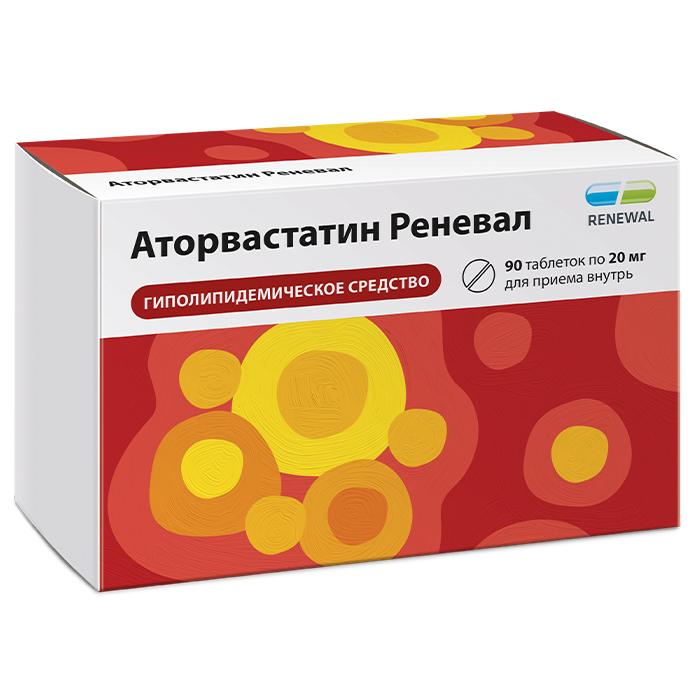 Изображение товара Аторвастатин реневал таб п/об/пл 20мг №90 /renewal/ (Аторвастатин)