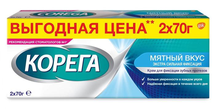 Изображение товара КОРЕГА Экстра сила крем для фиксации протезов мятный вкус 70г №2