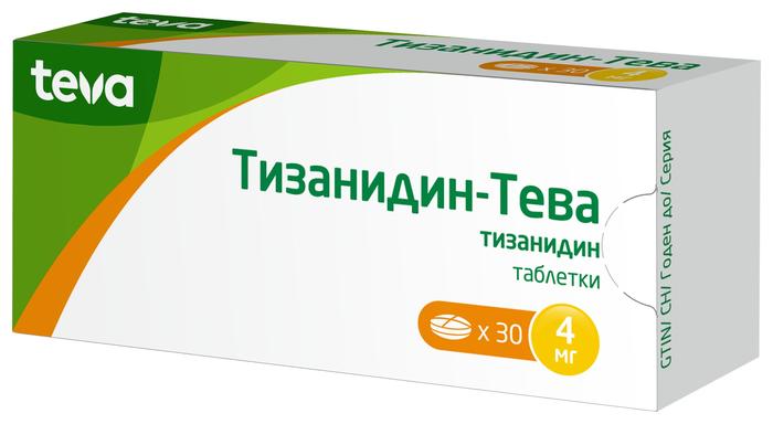 Изображение товара Тизанидин-тева таблетки 4 мг №30 для снижения мышечной спастичности