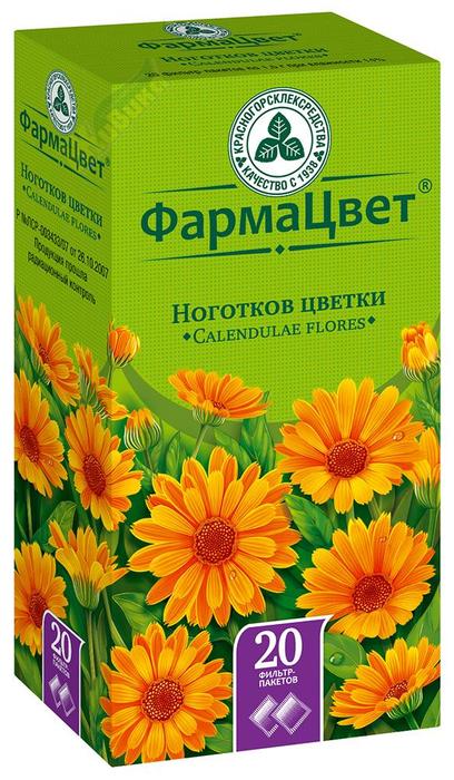 Изображение товара Календулы (ноготков) цветки 1,5г ф/пак. №20 /красногорсклексредства/