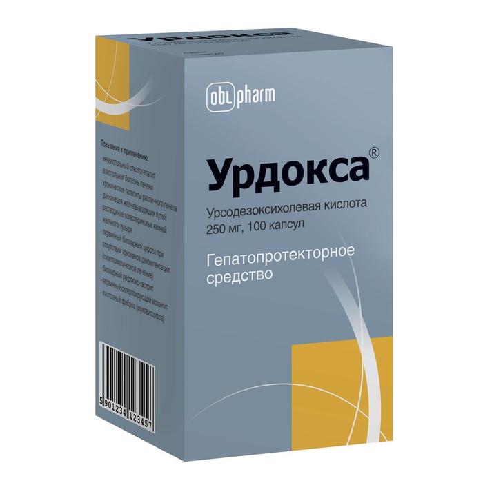 Изображение товара Урдокса капс. 250мг №100 (Урсодезоксихолевая кислота)
