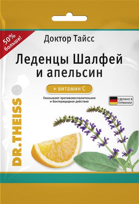 Изображение товара ДОКТОР ТАЙСС шалфей/апельсин леденцы с витамином С 75г