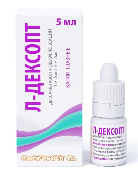 Изображение товара Л-дексопт капли глазные 1мг/мл + 5мг/мл 5мл фл-кап