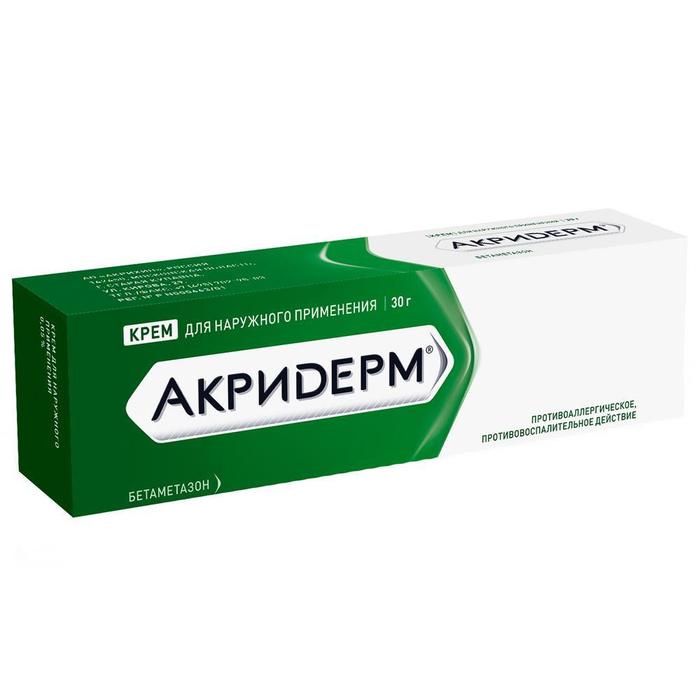 Изображение товара Акридерм крем 0,05% 30г туба (Бетаметазон)