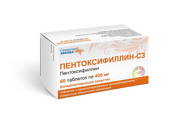 Изображение товара Пентоксифиллин-сз 400мг таблетки пролонгированного высвобождения №60