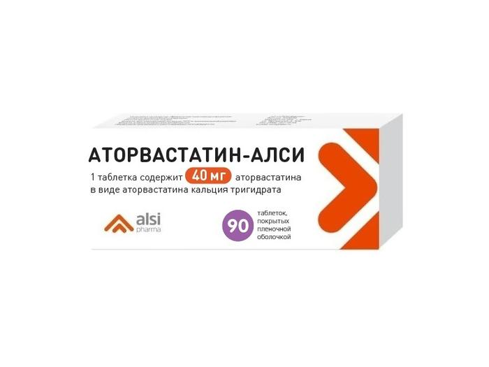 Изображение товара Аторвастатин-алси таб п/об/пл 40мг №90 (Аторвастатин)