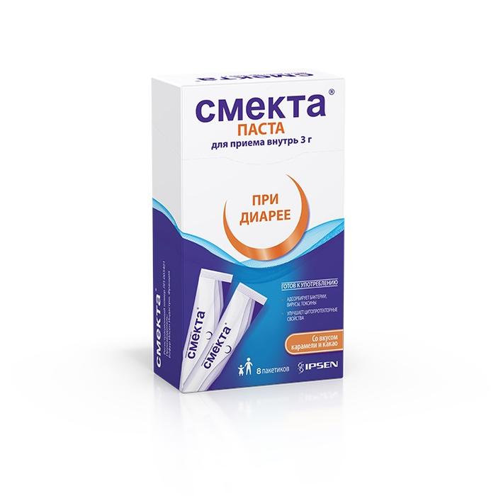 Изображение товара Смекта паста д/вн.прим. 3г пак №8 карамель-какао (Смектит диоктаэдрический)