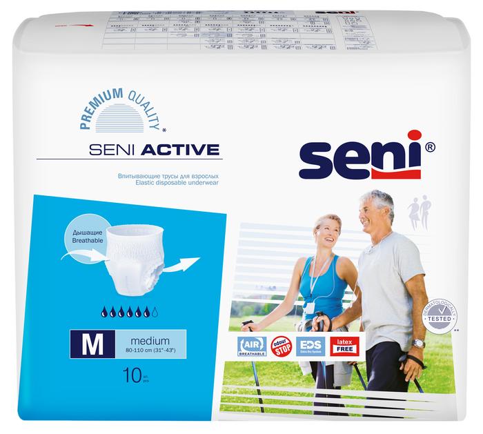 Изображение товара Впитывающие трусы Seni Active размеры M для мужчин и женщин