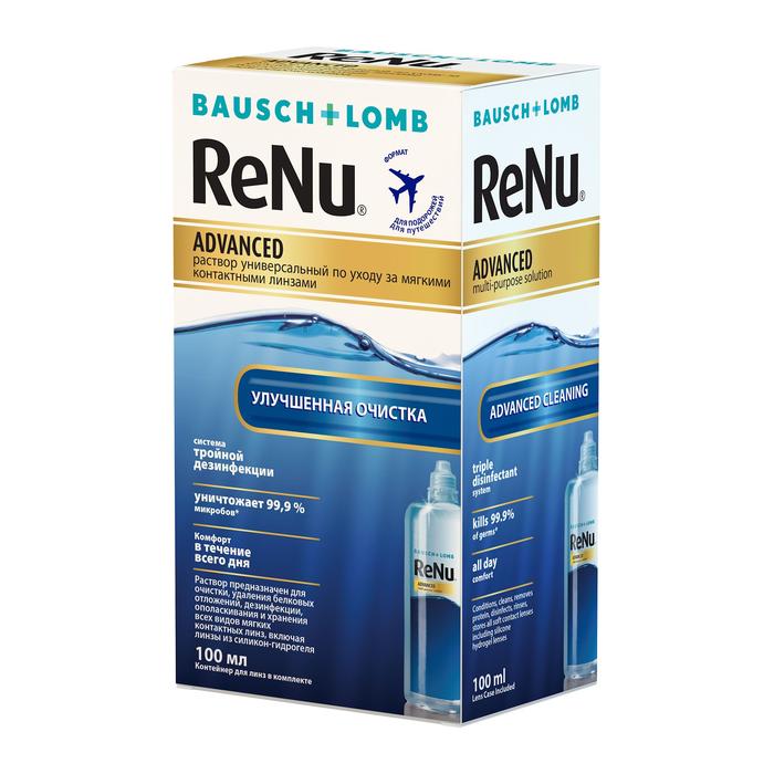 Изображение товара Раствор для контактных линз ReNu Advanced 100 мл универсальный для ежедневного ухода