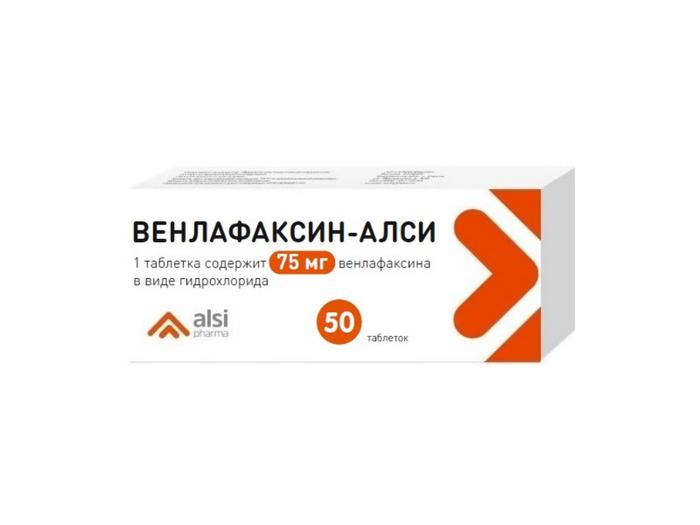 Изображение товара Венлафаксин-алси таблетки 75 мг для лечения депрессии