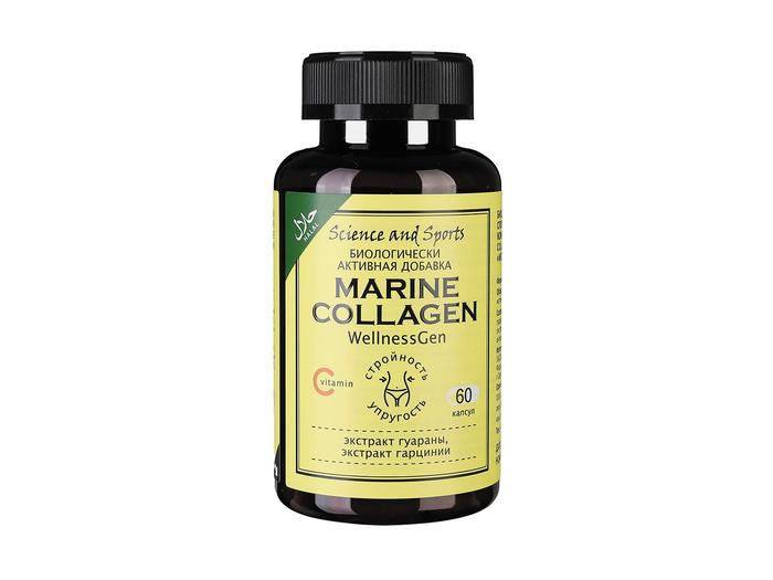 Изображение товара МОРСКОЙ КОЛЛАГЕН Наука и спорт контроль веса и повышение упругости кожи с витамином С, экстрактом гарцинии и гуараны капс. №60 (Marine Collagen Science and Sports)