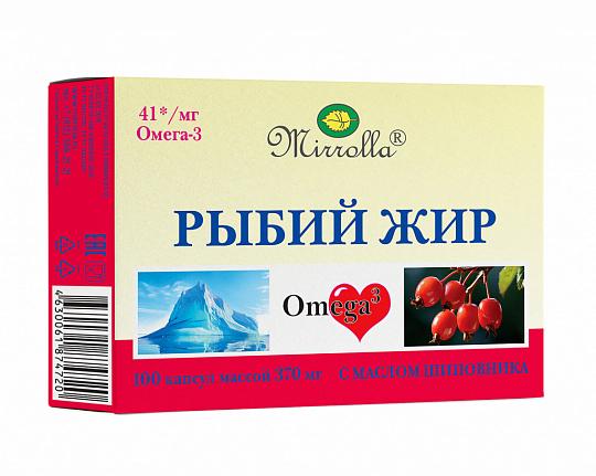 Изображение товара МИРРОЛЛА Рыбий жир капс. 370мг №100 с маслом шиповника