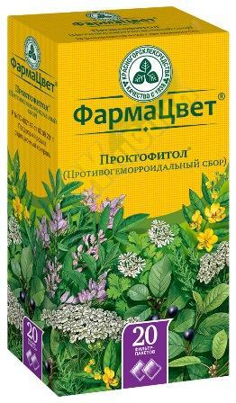Изображение товара Сбор п/геморроидальный ПроктоФитол 2г, 20 фильтр-пакетов для лечения геморроя