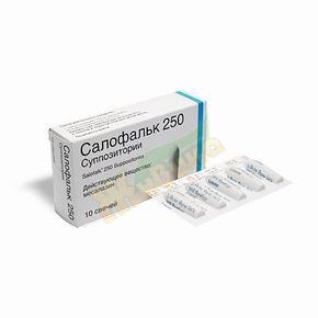 Изображение товара Салофальк суппозитории ректальные 250 мг 10 штук для лечения язвенного колита