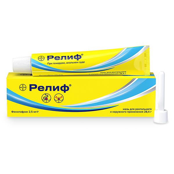 Изображение товара Релиф мазь ректальная 28,4 г с аппликатором для лечения геморроя