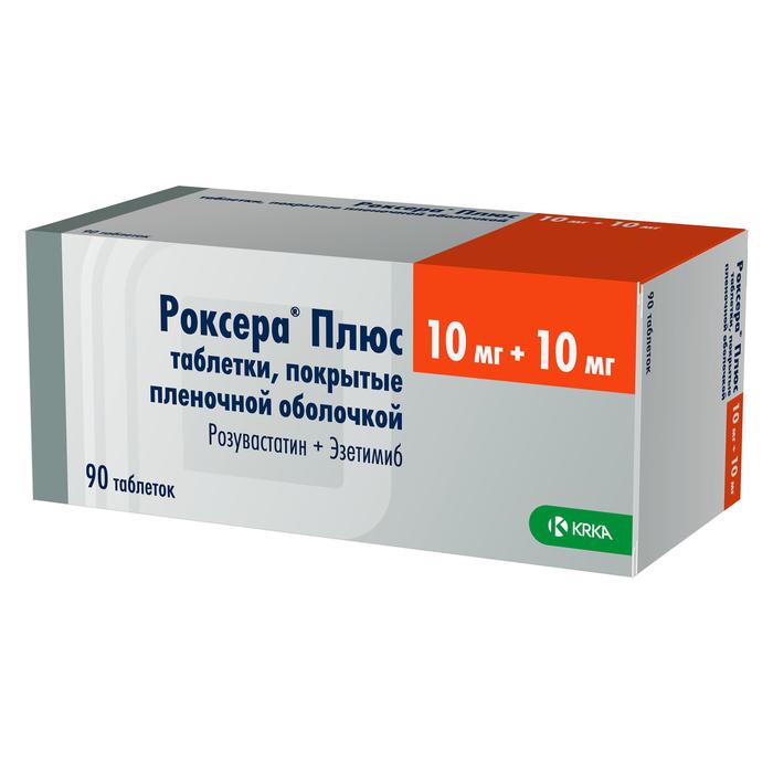 Изображение товара Роксера плюс таб п/об/пл 10мг + 10мг №90 (Розувастатин + Эзетимиб)