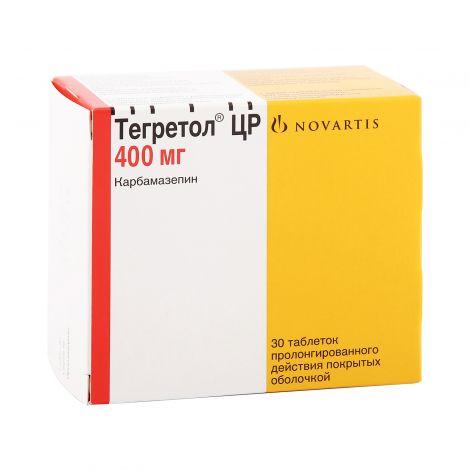 Изображение товара Тегретол цр пролонг 400мг №30 таблетки для лечения эпилепсии и невралгий