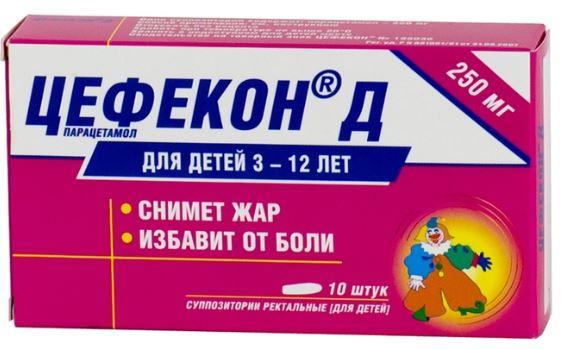 Изображение товара Цефекон д супп. ректальные детские 250мг №10 (Парацетамол)
