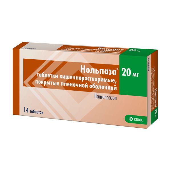 Изображение товара Нольпаза таб п/об киш.раств. 20мг №14 (Пантопразол)