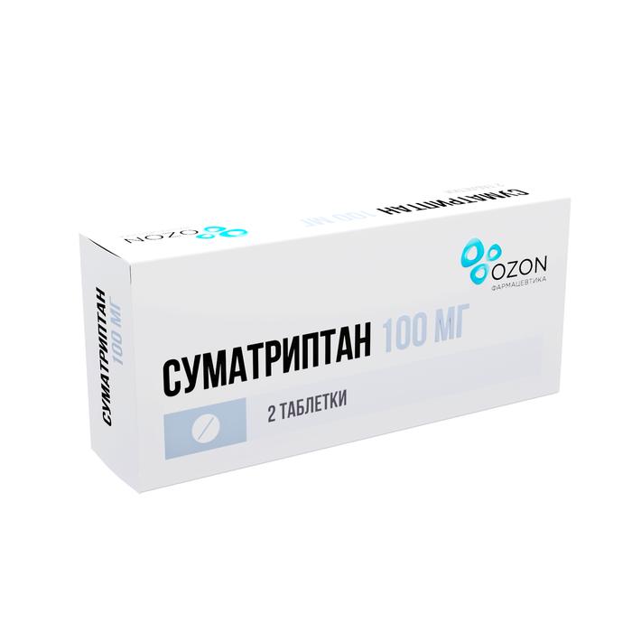 Изображение товара Суматриптан таблетки покрытые оболочкой 50 мг и 100 мг для лечения мигрени