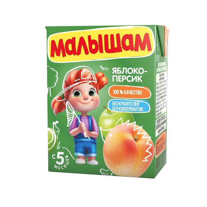 Изображение товара ФРУТОНЯНЯ малышам нектар 200мл яблоко/персик с мяк.