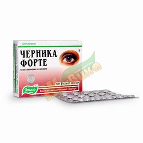 Изображение товара ЧЕРНИКА ФОРТЕ с витаминами и цинком таб 0,25г №100 /эвалар/