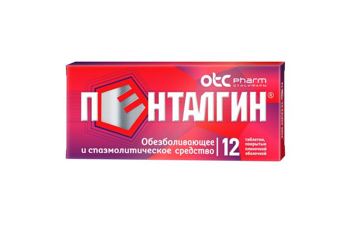 Изображение товара Пенталгин таб п/об/пл №12 (Парацетамол + Напроксен + Кофеин + Дротаверин + Фенирамин)