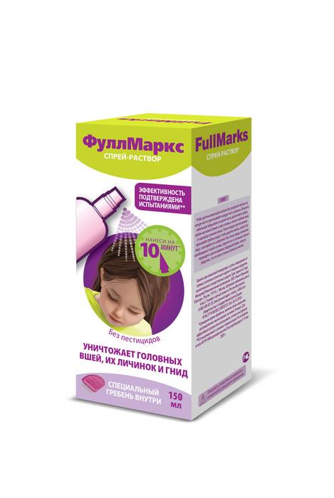 Изображение товара Фулл Маркс спрей 150мл - средство против вшей и яиц без запаха