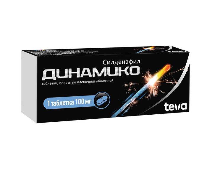 Изображение товара Динамико таб п/об/пл 100мг №1 (Силденафил)