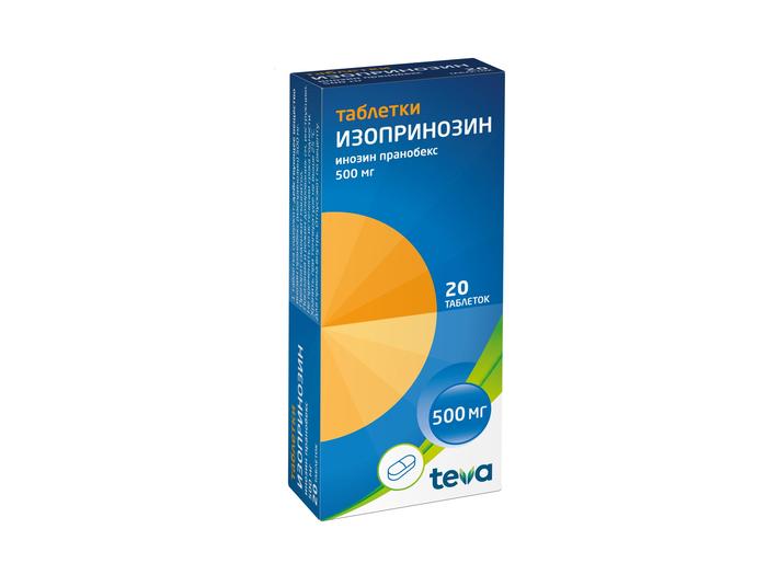 Изображение товара Изопринозин таб 500мг №20 (Инозин пранобекс)