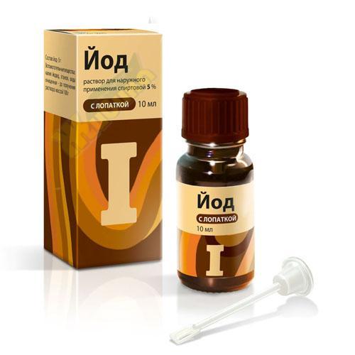Изображение товара Йода р-р д/наруж.прим спирт. 5% 10мл фл с лопаткой /renewal/(Йод)