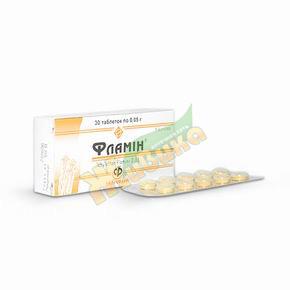 Изображение товара Фламин таб 50мг №30 (Бессмертника песчаного цветков сумма флавоноидов)