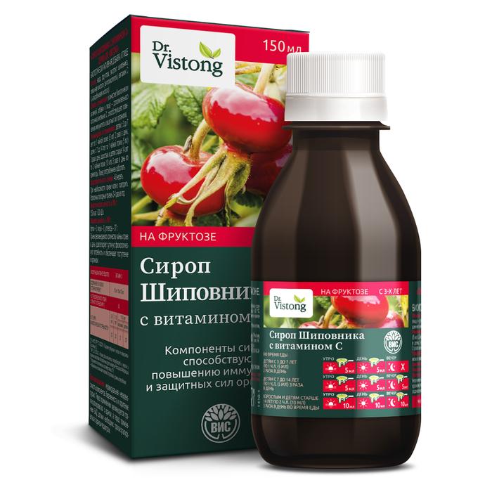 Изображение товара ДР.ВИСТОНГ сироп шиповника с витамином С 150мл (Dr.Vistong)