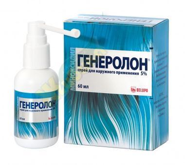 Изображение товара Генеролон спрей д/наруж.прим. 5% 60мл (Миноксидил)