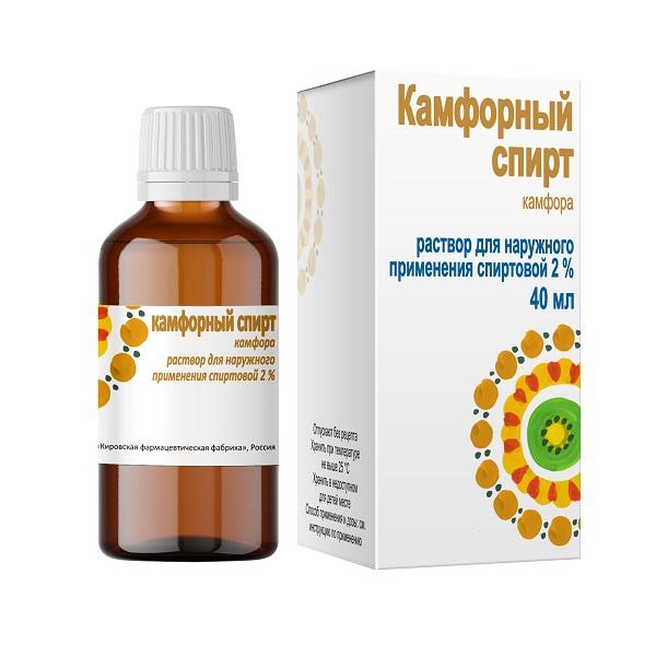 Изображение товара Камфорный спирт р-р д/наруж.прим. 2% 40мл фл /кировская фф/ (Камфора)