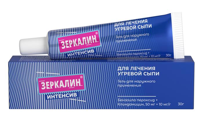 Изображение товара Зеркалин Интенсив гель для кожи 50мг+10мг/г 30г препарат при акне