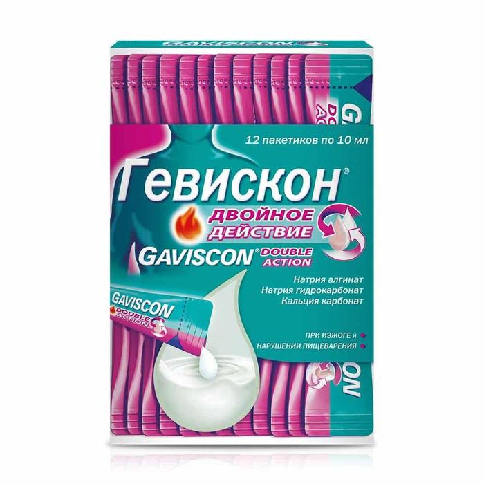 Изображение товара Гевискон двойное действие 10мл мятная суспензия для лечения изжоги