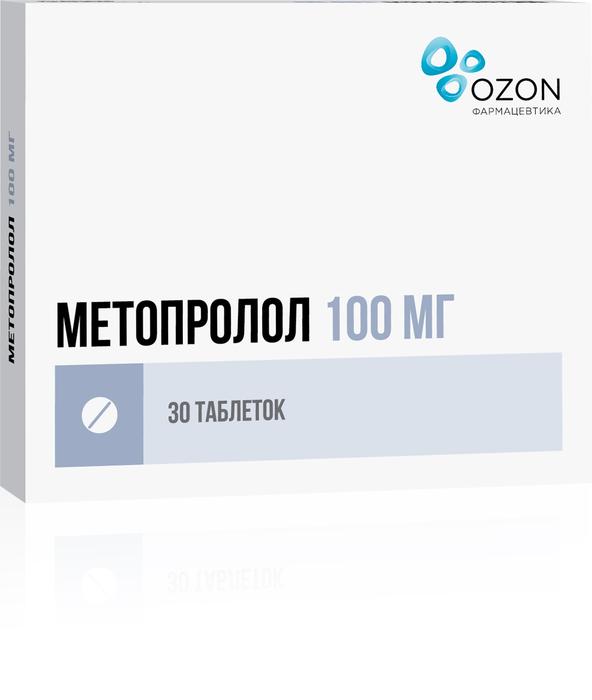 Изображение товара Метопролол таб 100мг №30 /озон/ (Метопролол)