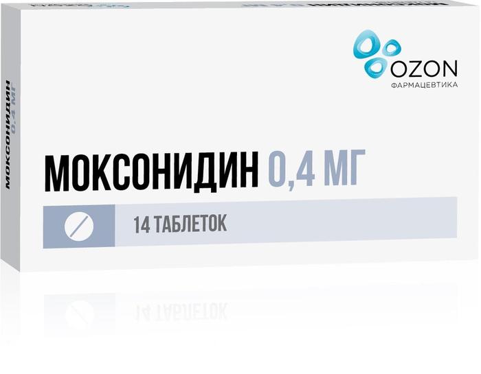 Изображение товара Моксонидин 0,4 мг таблетки п/об/пл №14 для лечения гипертензии
