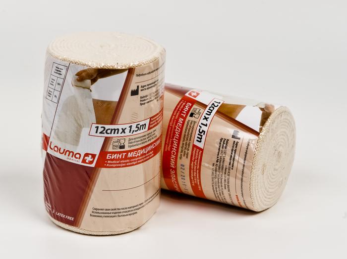 Изображение товара Эластичный компрессионный бинт ЛАУМА модел 2 высокая растяжимость 1,5м x 0,12м